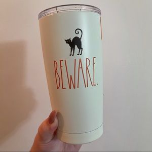 Rae Dunn Beware Black Cat Halloween Tumbler